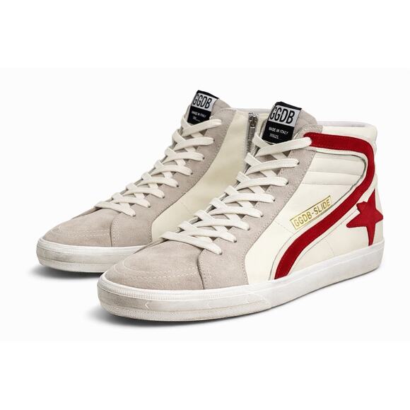 Golden Goose Slide High Top Sneakers Women US 11 EU 42 Red Star Italy GGDB